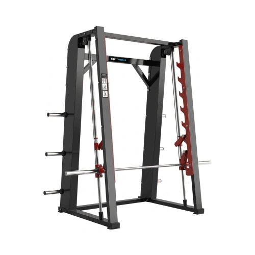 Máquina Smith TM09 para treinos de força com barra guiada e sistema de segurança.